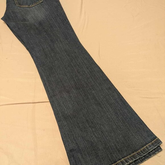 Calvin Klein Trouser Flare Boot Cut Jeans Womens 6 Dark Wash Pullon Denim - Picture 8 of 10